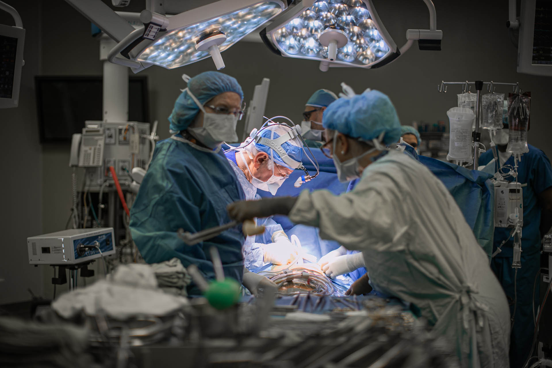 Surgeons performing an operation.