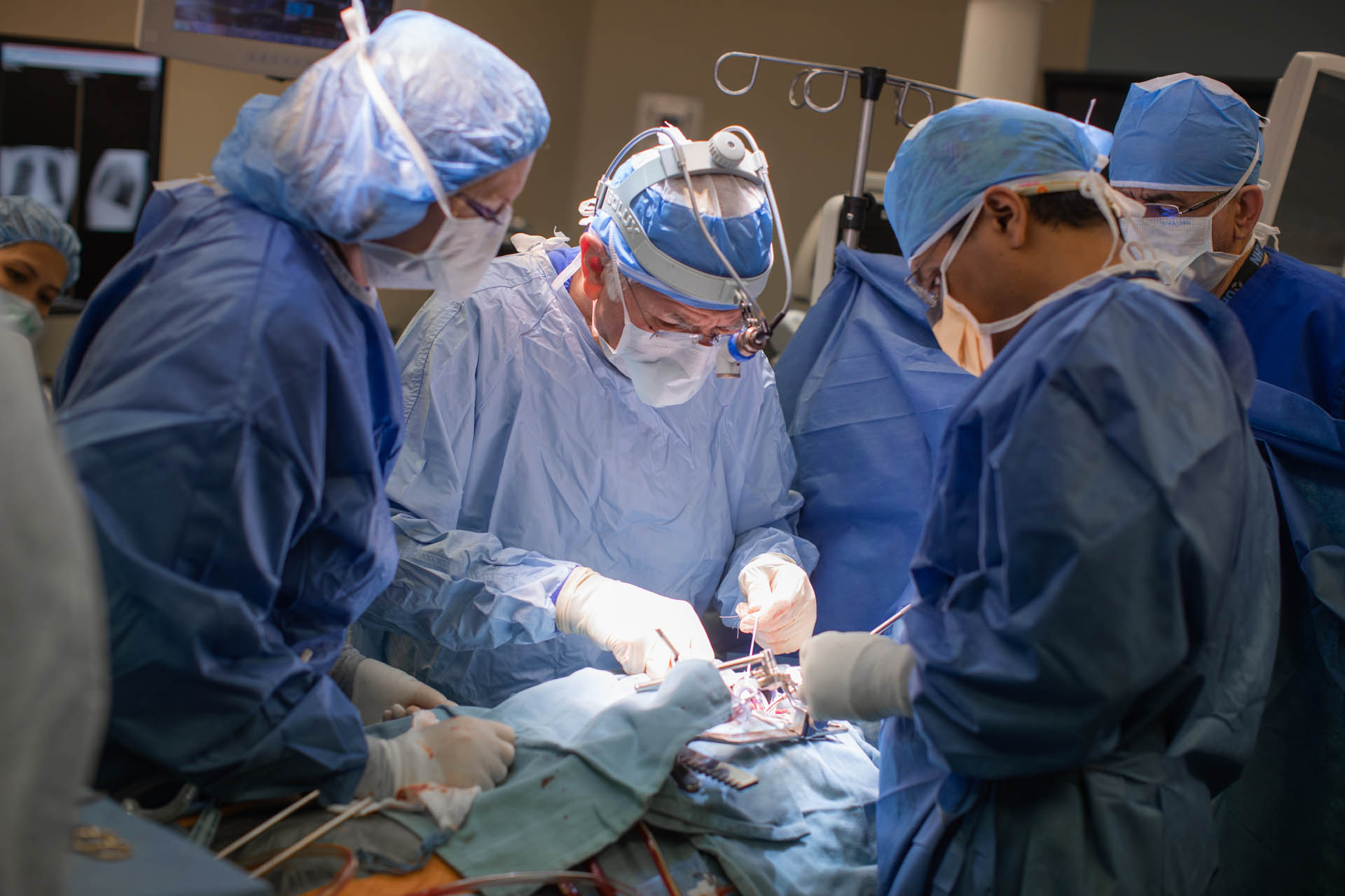 Surgeons performing an operation.