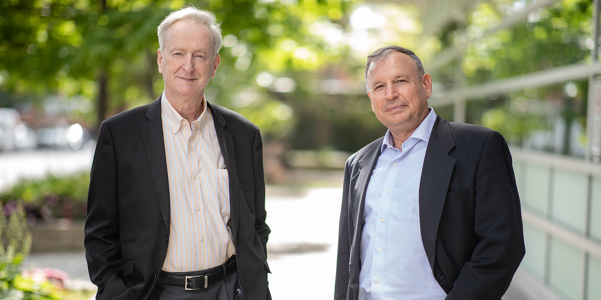 With the Toronto Portable Perimeter, Dr. Graham Trope (left) and Prof. Moshe Eizenman hope to increase access to visual