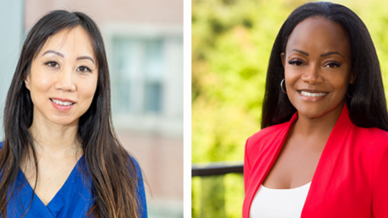 Drs. Stella Ng, (L), and Nicole Woods, each smile in separate photos while outside.