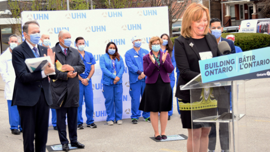 Christine Elliott, Ontario Health Minister and Deputy Premier, announces a $38.8 million investment to expand UHN