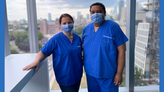 Dr. Phyllis Billia, (L), and Dr. Darshan Brahmbhatt studied thousands of samples from the Cardiovascular Biobank at the Peter Munk Cardiac Centre to learn more about cardiogenic shock.