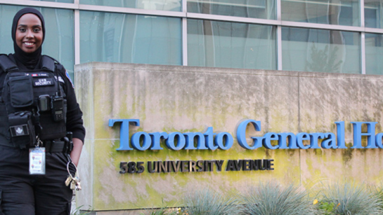 Security guard Ismahan Abdi started working at Toronto General Hospital