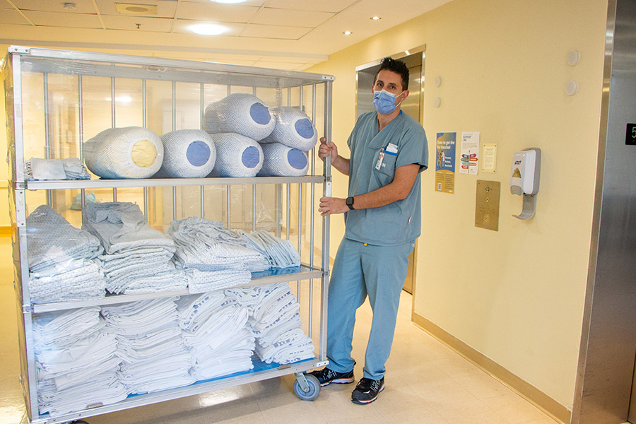 Anthony Mandarino, sorter for Linen and Laundry at Toronto General Hospital.
