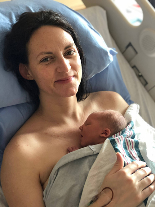 Natalie found out she had Stage 4 cancer the day before she gave birth to her daughter at Michael Garron Hospital (Photo: Courtesy Natalie Theron)