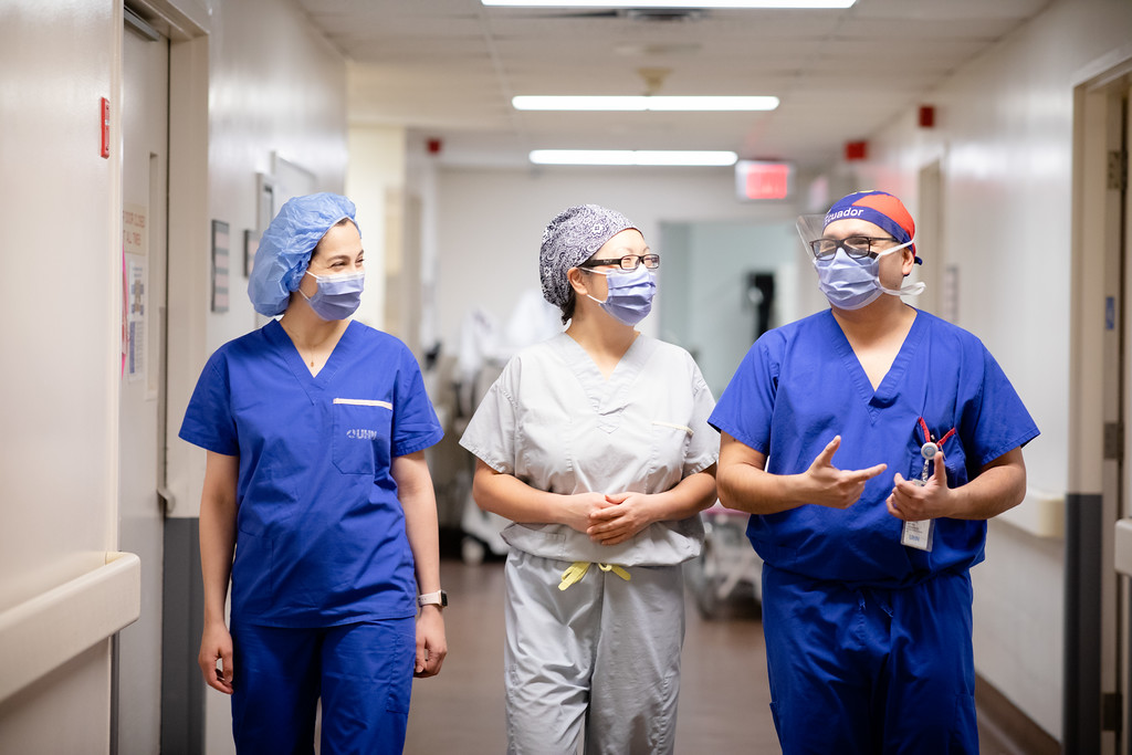 (From L to R) Dr. Sara AlShaker, Dr. Clara Chan and Bryan Cisneros work together to help patients like Freeman see again. (Photo: Tim Fraser)