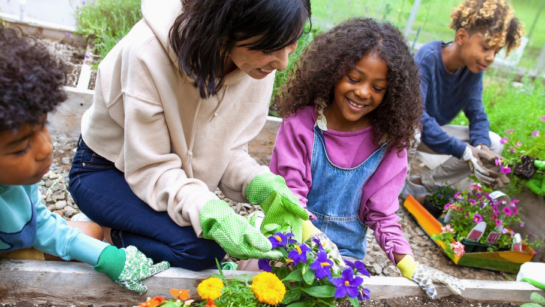 Summer gardening with children