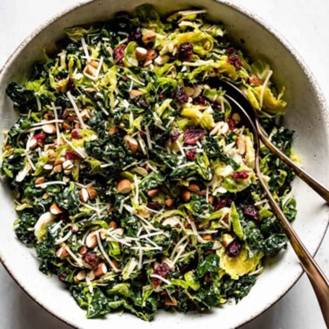 Kale brussels sprouts salad