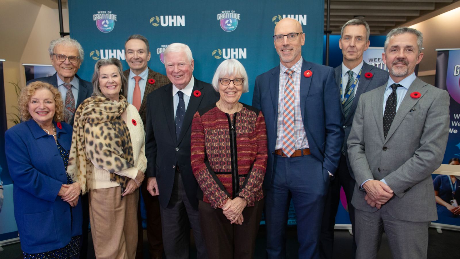 (L to R), Judy Urowitz, Dr. Murray Urowitz, Vanessa Harwood, Dr. Kevin Smith, Dr. Hugh Scully, Lyndel Hill, Peter Hill, Dr. Tom Forbes and Dr. Brad Wouters. 