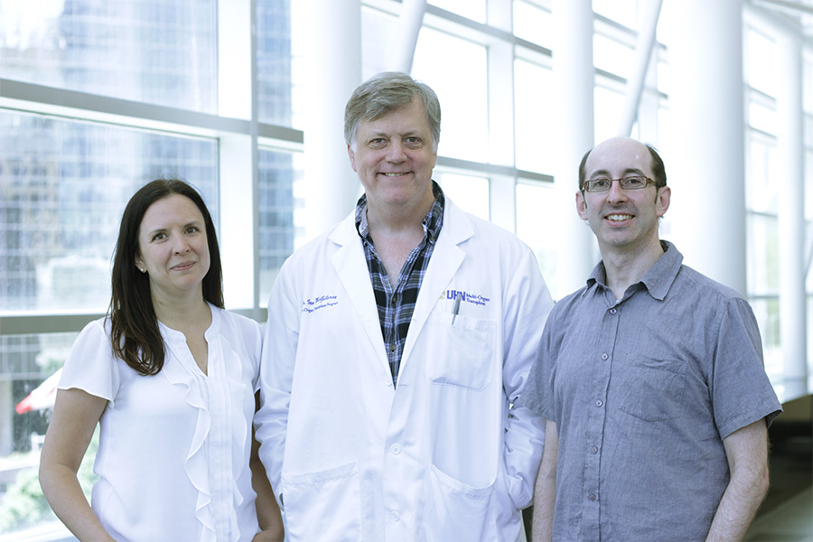 UHN researchers, (L to R), Drs. Sonya MacParland, Ian McGilvray and Gary Bader