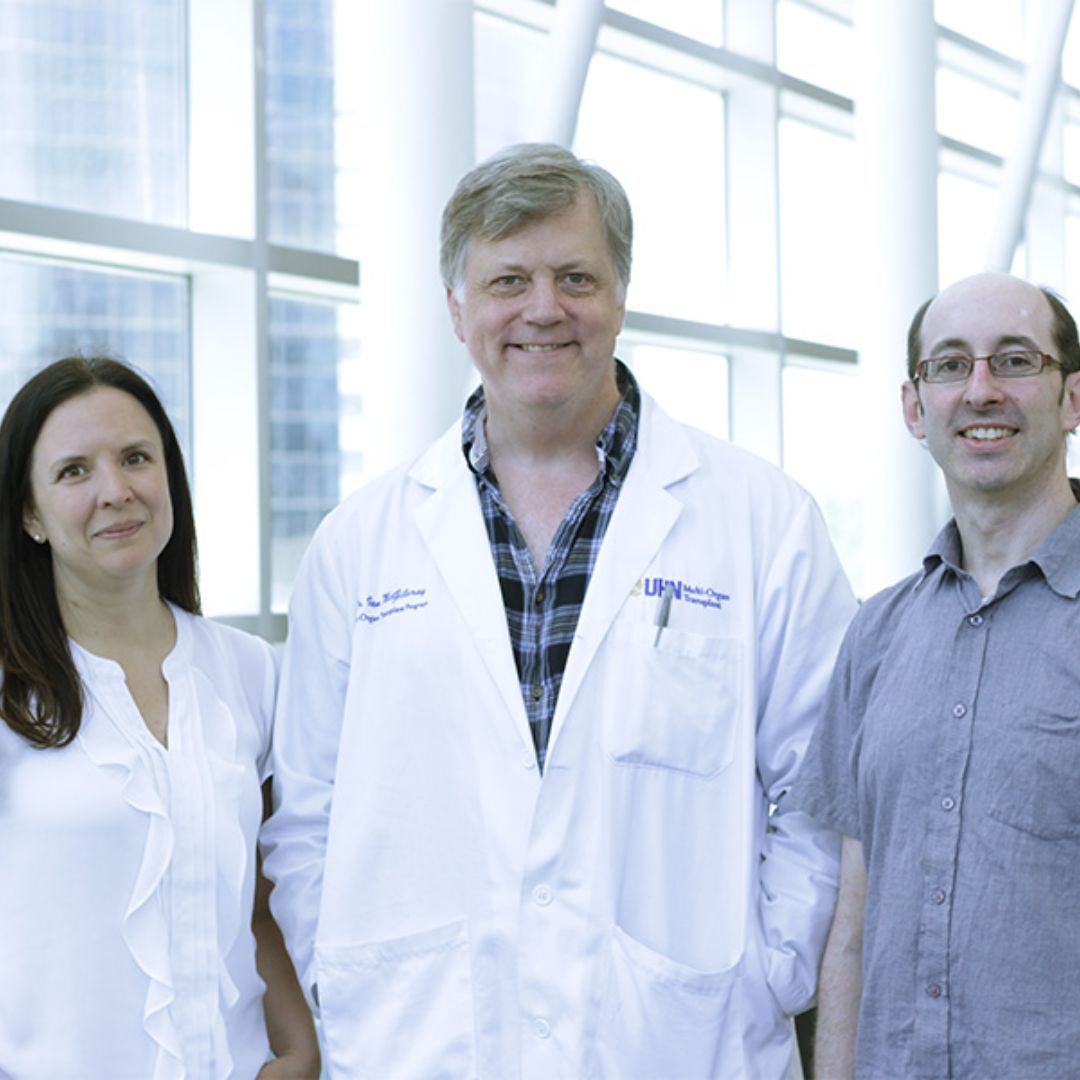 UHN researchers, (L to R), Drs. Sonya MacParland, Ian McGilvray and Gary Bader