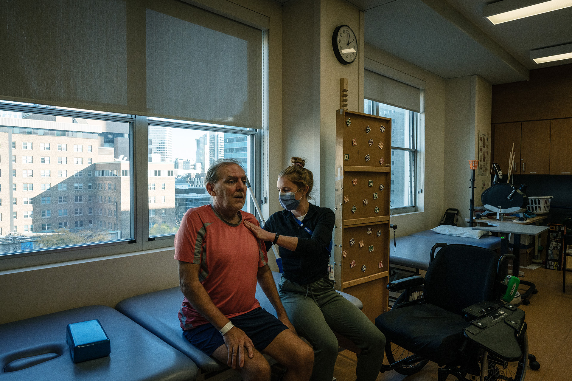 Physiotherapist with patient at Toronto Rehab.