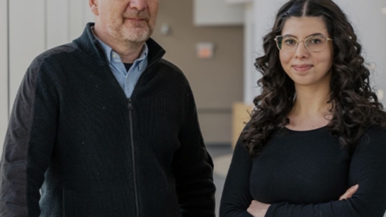 ​​Dr. Philippe Monnier, (L), is a Senior Scientist at UHN's Donald K. Johnson Eye Institute. Michelle Syonov, a PhD student in Dr. Monnier's lab