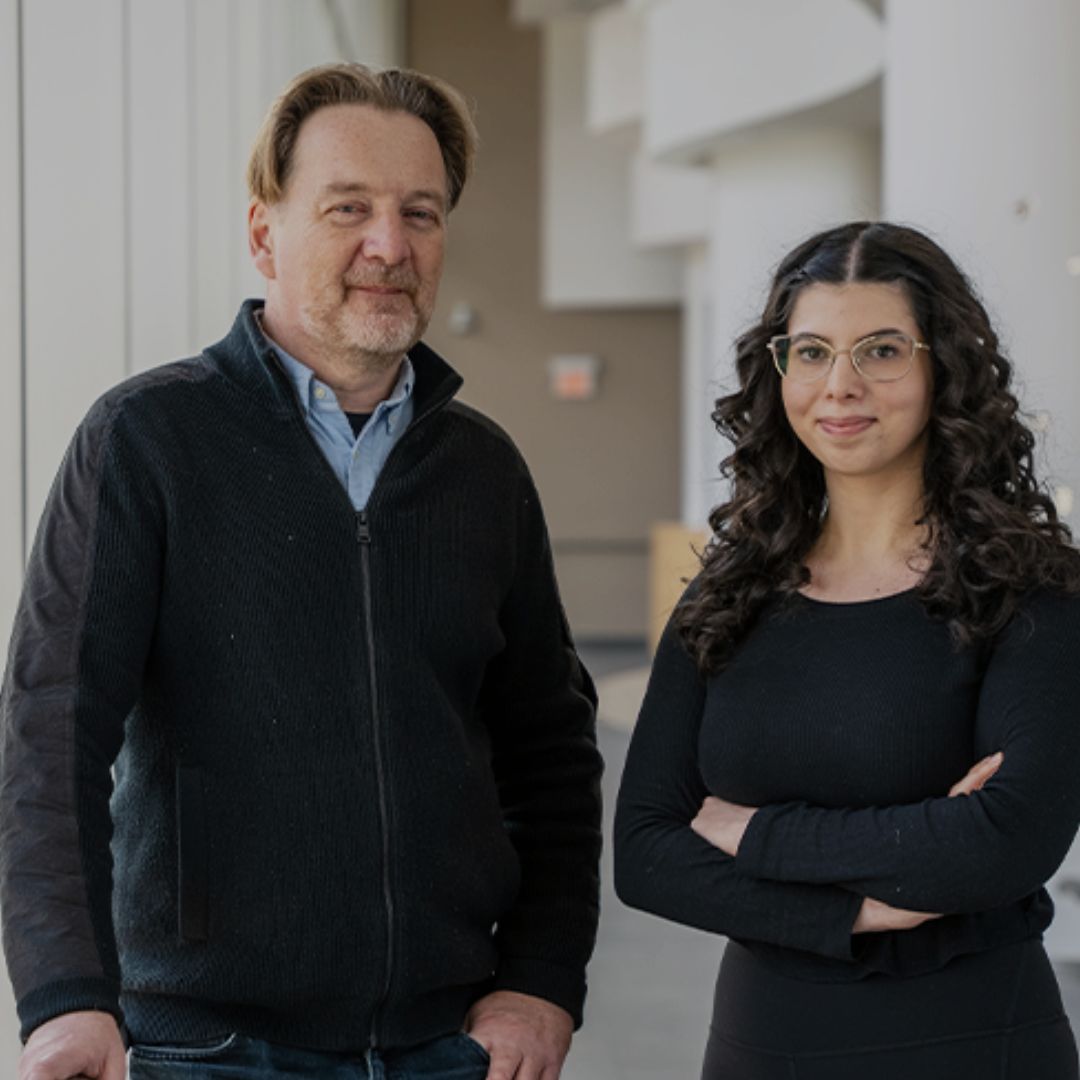 ​​Dr. Philippe Monnier, (L), is a Senior Scientist at UHN's Donald K. Johnson Eye Institute. Michelle Syonov, a PhD student in Dr. Monnier's lab