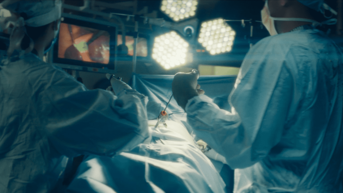 A patient in an operating room