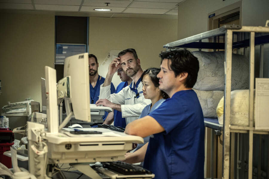 Dr. Ewan Goligher and members of the critical care team.