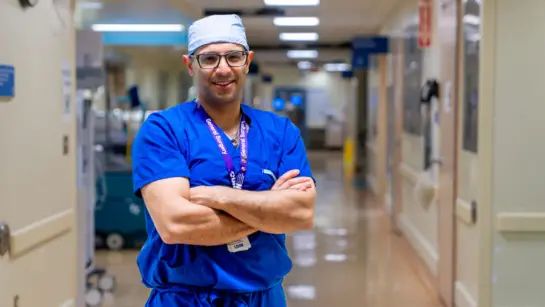 Dr. Amin Madani, a surgeon in the Sprott Department of Surgery and Director of the Surgical AI Research Academy (SARA).