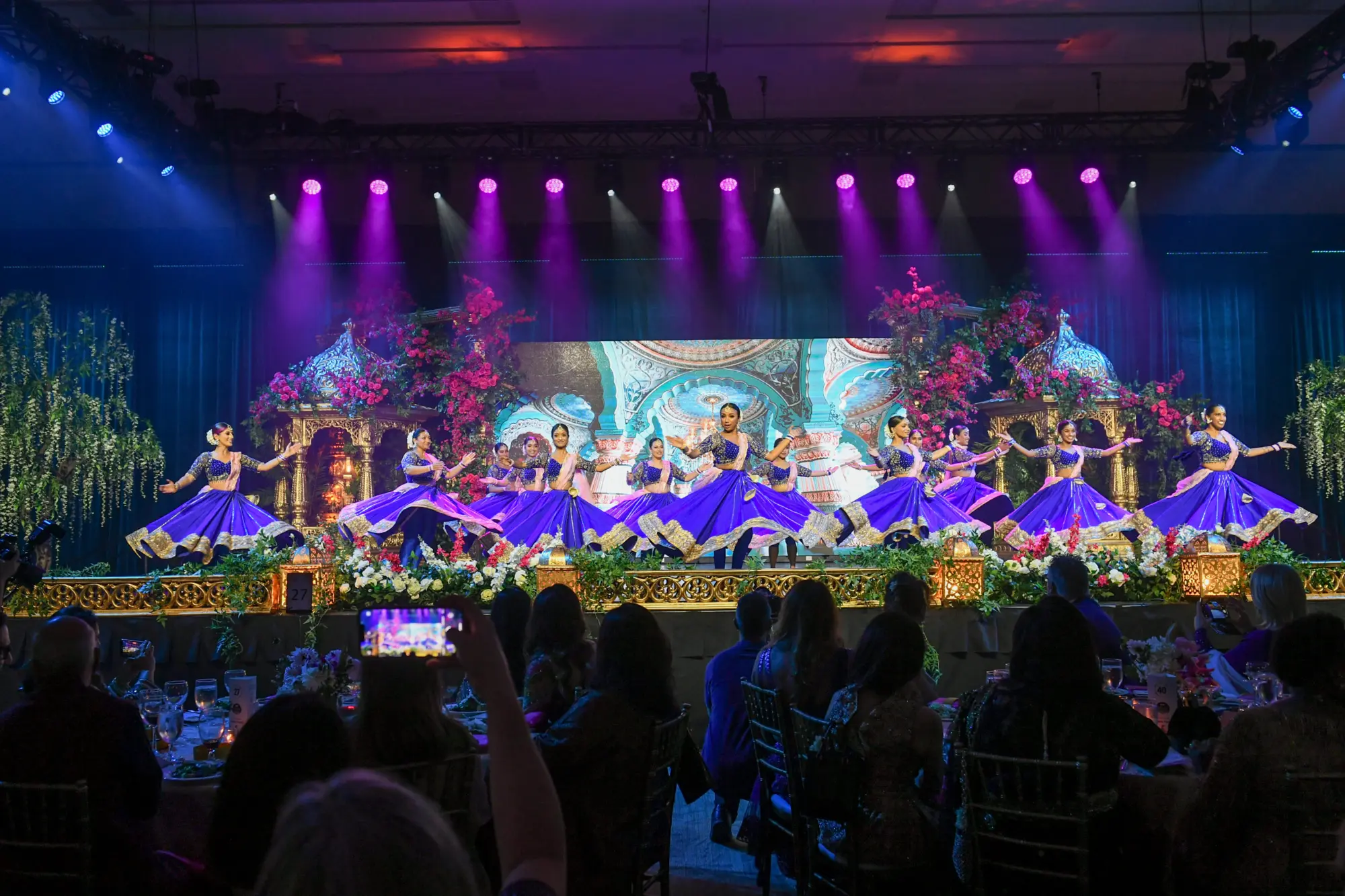 Dancers on stage at the UHN Diwali Gala