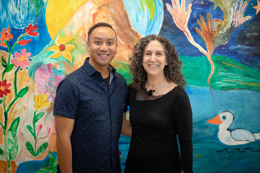 ​​Romeo Colobong, (L), is a research associate in the lab of Dr. Pia Kontos, a Senior Scientist at UHN's KITE Research Institute