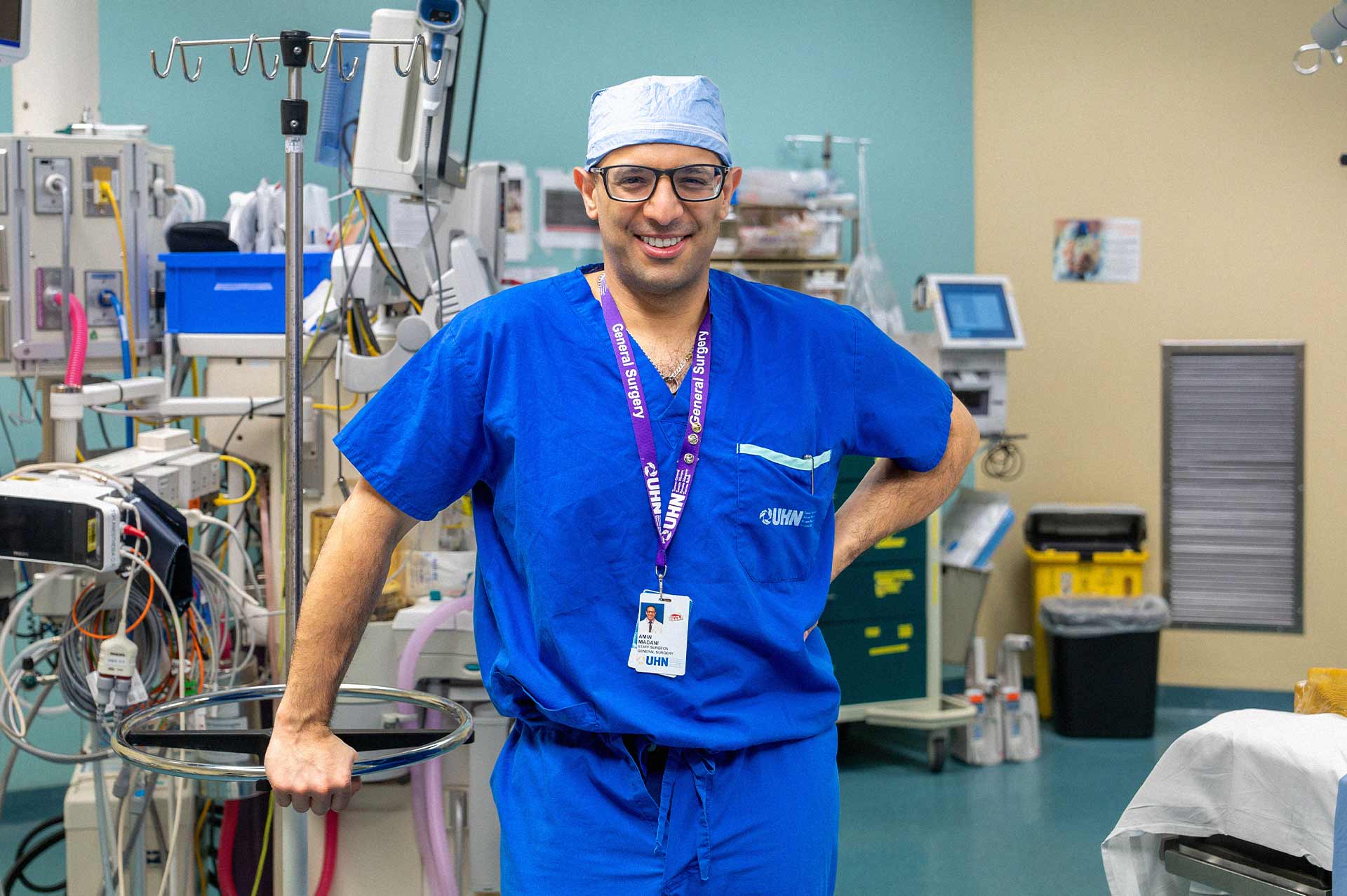 A surgeon in an operating room.