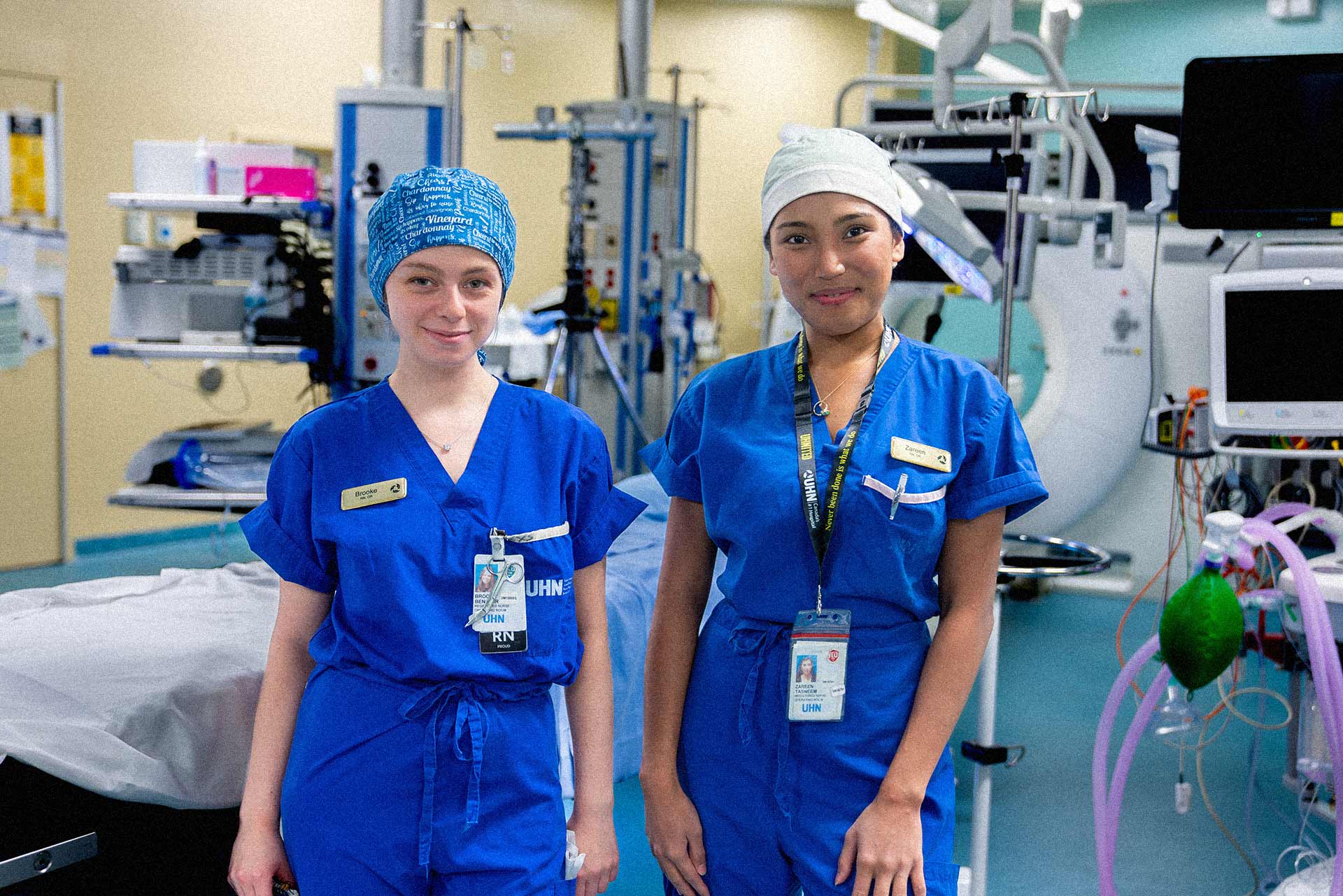 Two nurses in an operating room.
