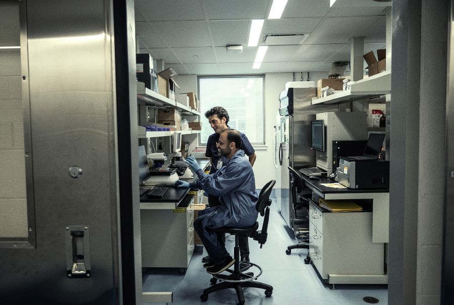 Dr. Jordan Feld in a lab