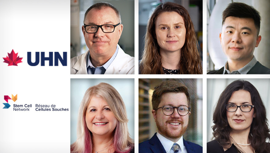 Stem Cell Network logo and UHN researchers profiled in a collage together.