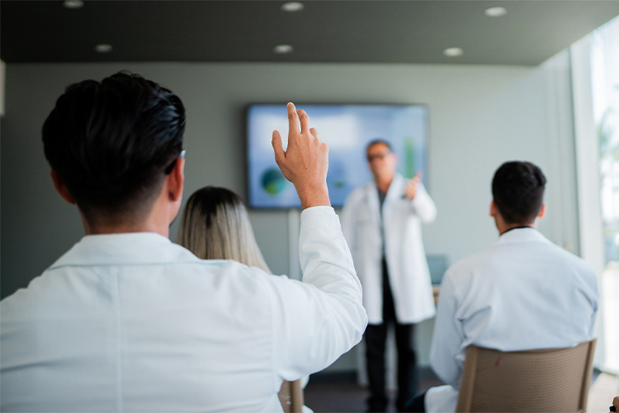 Clinicians training in a classroom