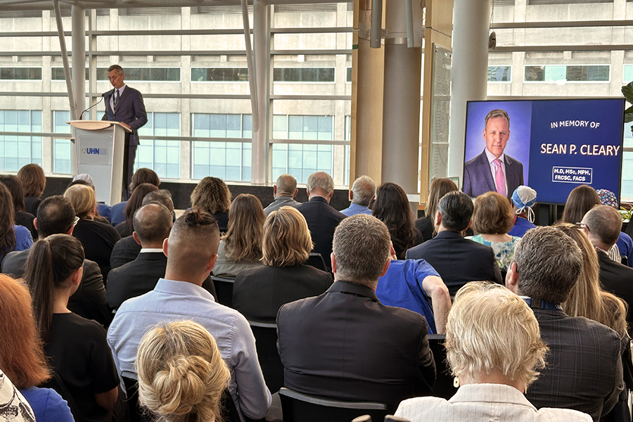 Colleagues, friends and family members gathered at UHN's Toronto General Hospital for a memorial event celebrating the life and legacy of Dr. Sean Cleary. (Photo: UHN)