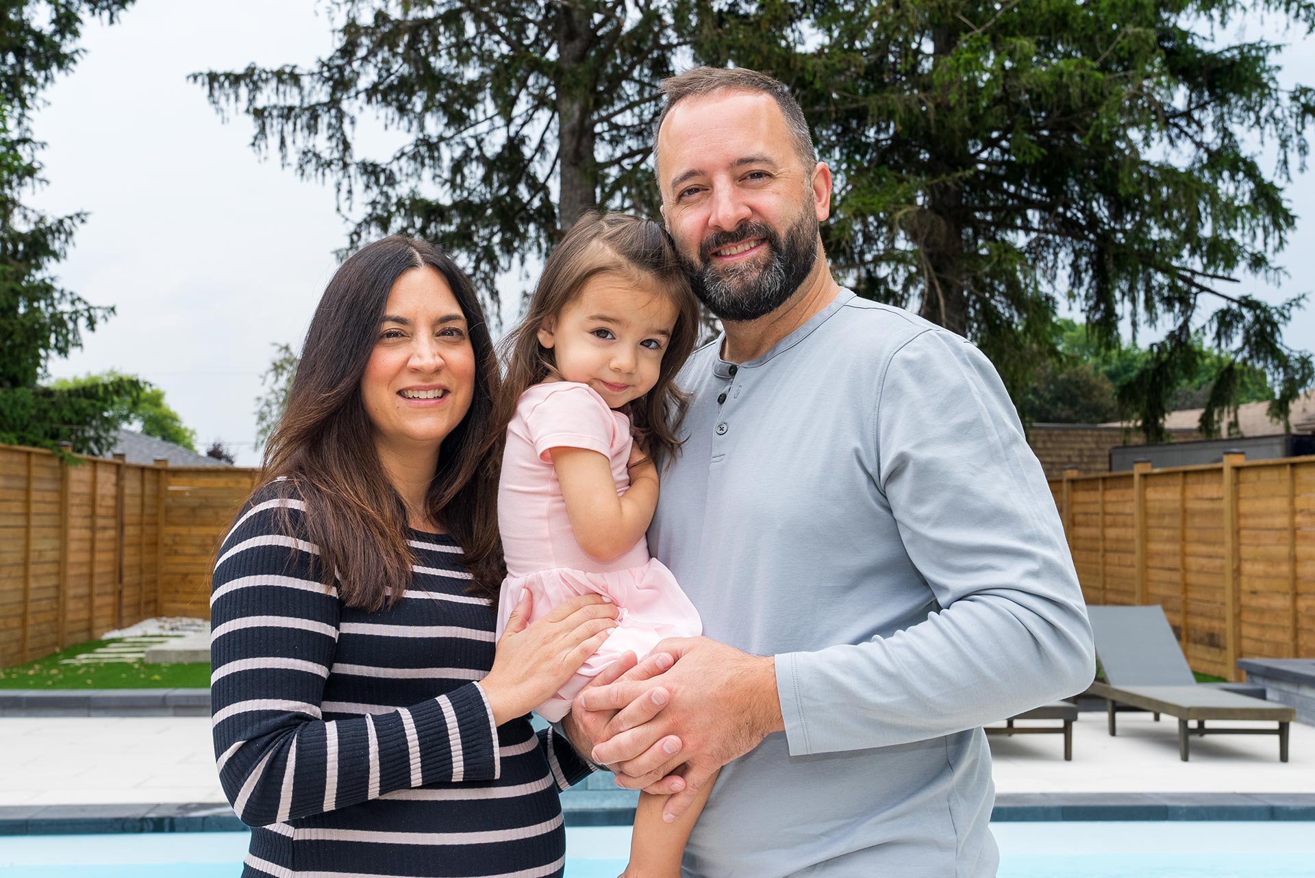 Family posing for photo