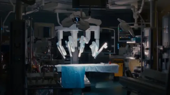Surgical robot in an OR at UHN.