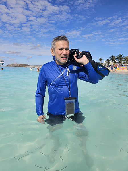 Del in the Carribbean ocean prior to surgery