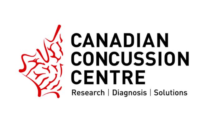 Canadian Concussion Centre logo that reads: Research, Diagnosis and Solutions. There's half of a Canadian leaf that has the appearance of the human brain in the inside.